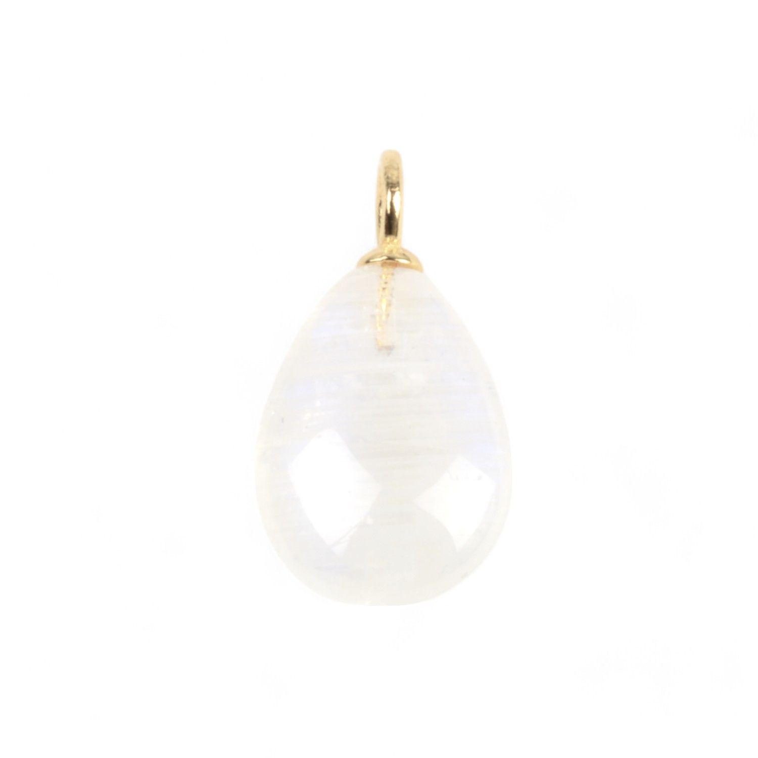 Schmidt Damen Anhänger 925 Silber vergoldet, Mondstein, 22x12mm, gold & weiß