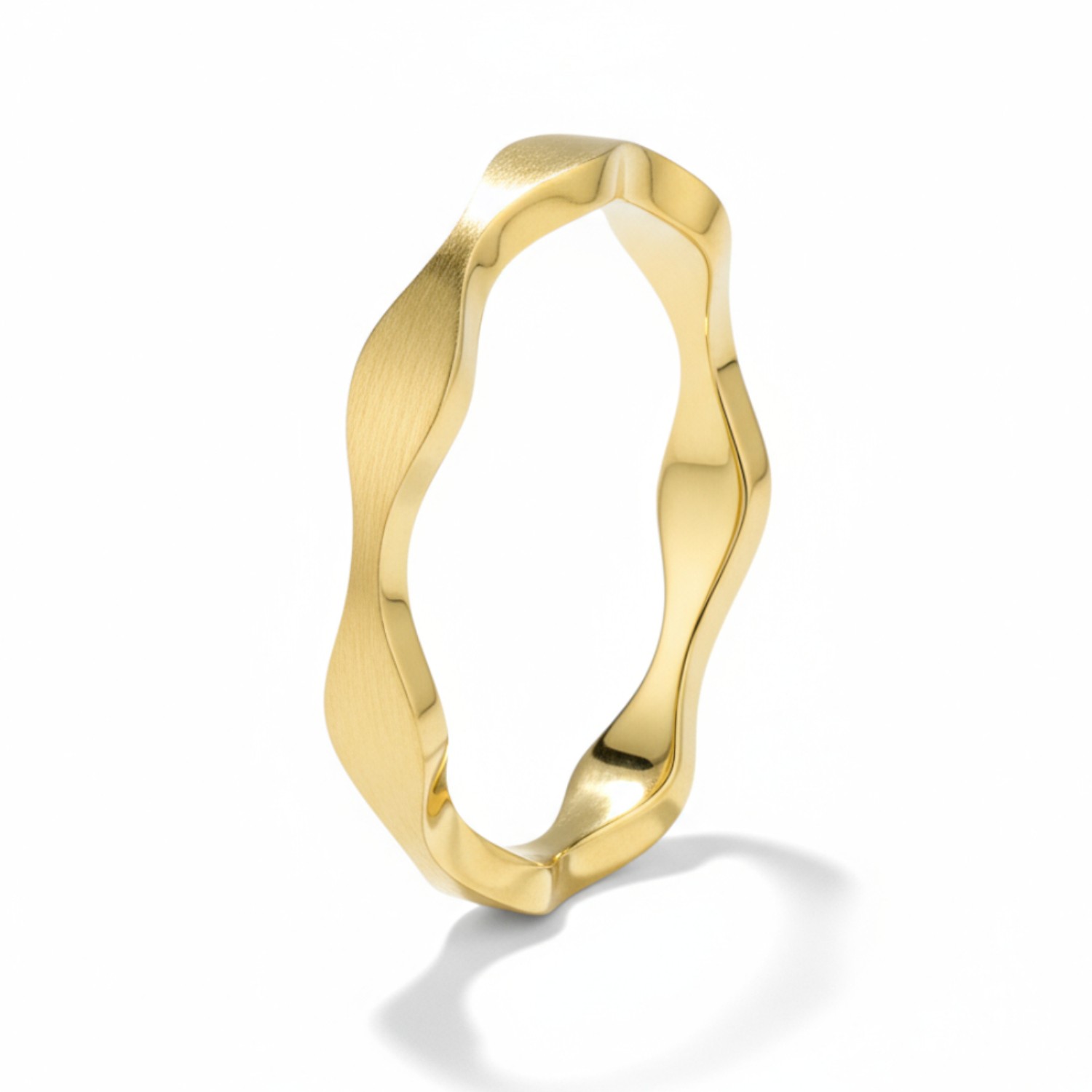 Ernstes Design Damenring 3 mm matt, goldfarben, Edelstahl, Größe 54 - Eleganter Schmuck für jeden Anlass